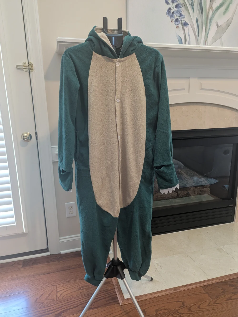 Green Snorlax-Style Kids or Small Adult Plush Hooded Costume